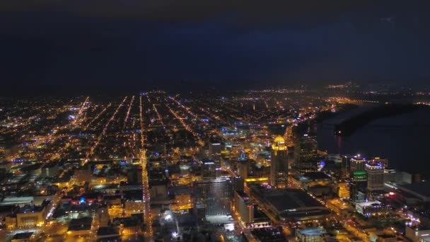 Vidéo Aérienne Centre Ville Louisville Nuit — Video