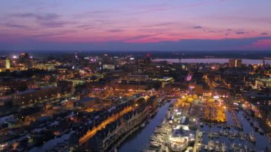 Şehir Portland geceleri hava video