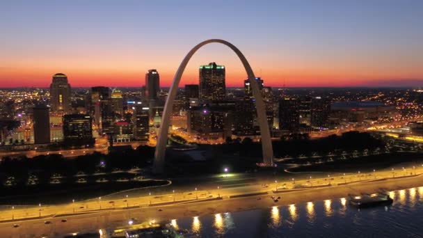 Vídeo Aéreo Centro Louis Pôr Sol — Vídeo de Stock