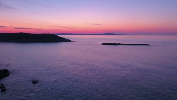 Parque Nacional Maine Acadia Aéreo Nascer Sol — Vídeo de Stock