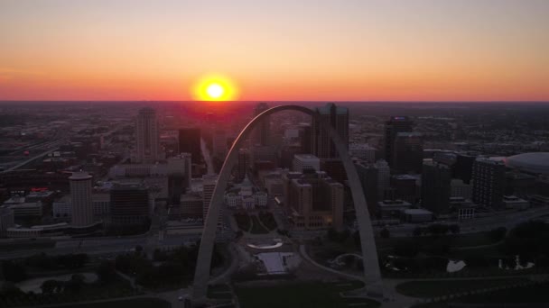 Vídeo Aéreo Del Centro Louis Atardecer — Vídeo de stock