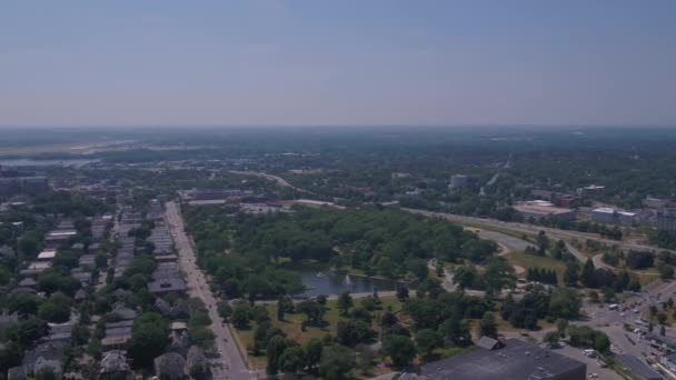 晴れた日にポートランドのダウンタウンの空撮 — ストック動画