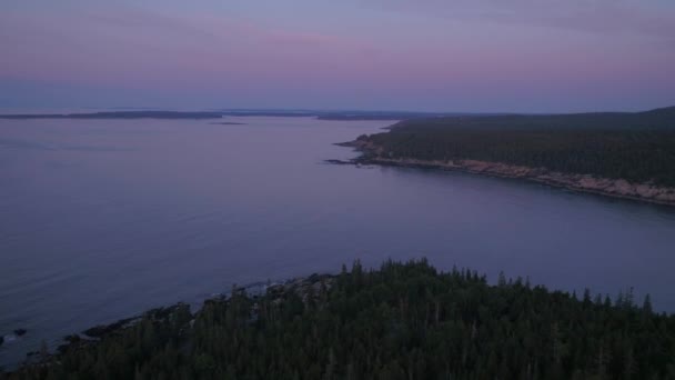 Antenne Maine Acadia National Park Bij Zonsopgang — Stockvideo
