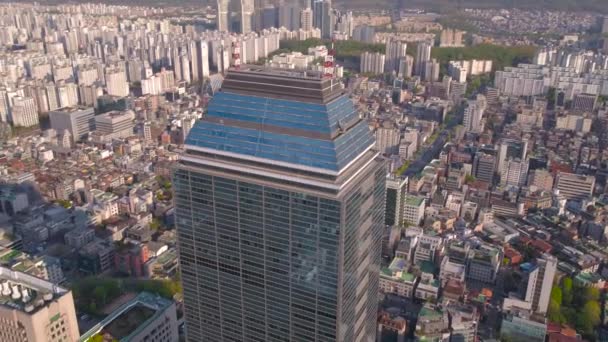 Video Aereo Nel Distretto Gangnam Seoul Una Giornata Sole — Video Stock