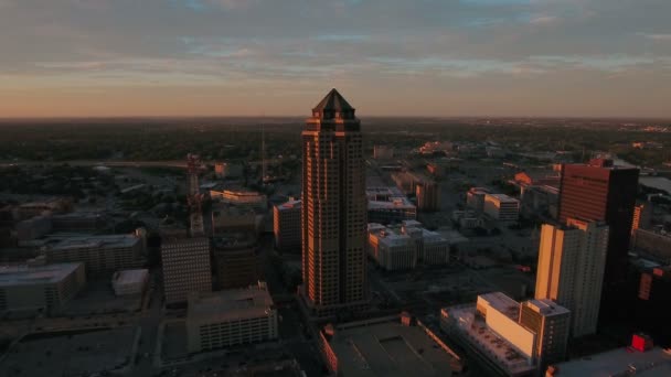 アイオワ州デモイン市の空撮 — ストック動画