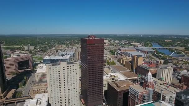 Letecké Video Města Des Moines Iowě — Stock video