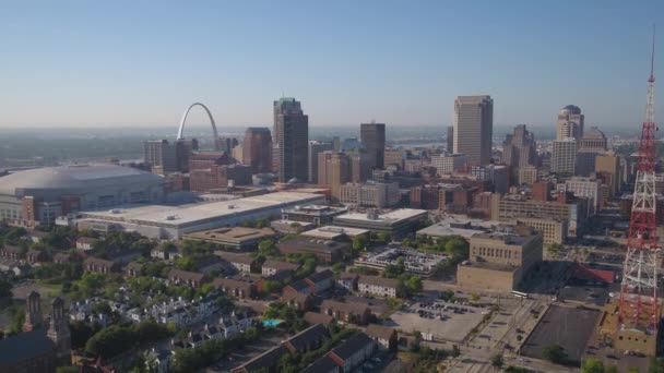 Video Udara Dari Pusat Kota Louis Pada Hari Yang Cerah — Stok Video