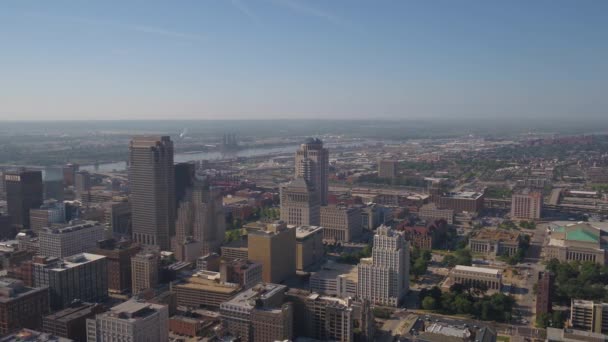 Video Udara Dari Pusat Kota Louis Pada Hari Yang Cerah — Stok Video