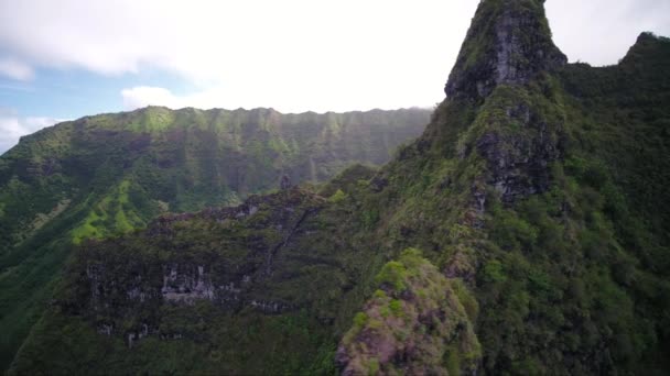 Antenowe Hawaje Kauai Kalalau Się Napali Wybrzeża State Park — Wideo stockowe