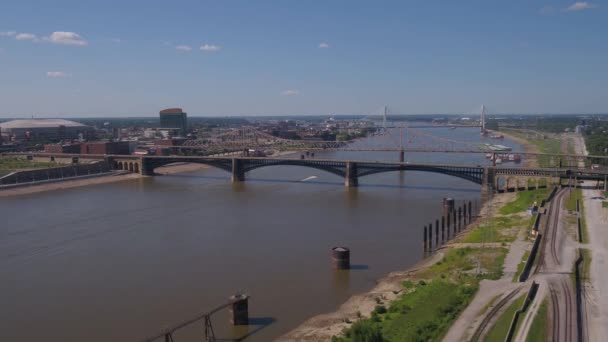 Luftbild Der Innenstadt Von Louis Einem Sonnigen Tag — Stockvideo