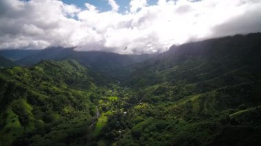 Kauai Kalihiwai orman güneşli gün hava Hawaii