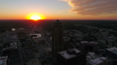 Iowa Des Moines şehrin havadan video