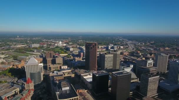 Luchtfoto Video Van Saint Paul Minnesota — Stockvideo