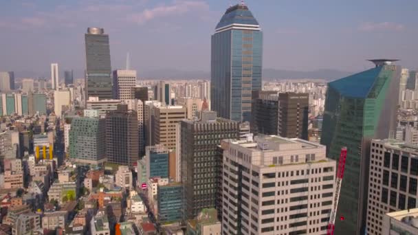 Vidéo Aérienne Dans Quartier Gangnam Séoul Par Une Journée Ensoleillée — Video