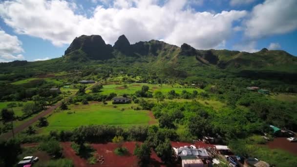 Antennenhawaii Des Kauai Anahola Gebirges — Stockvideo