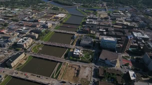 Vídeo Aéreo Cidade Des Moines Iowa — Vídeo de Stock