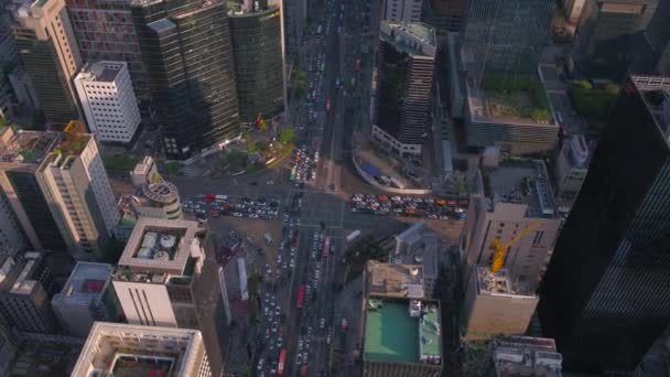 Luftbild Gangnam District Seoul Einem Sonnigen Tag — Stockvideo