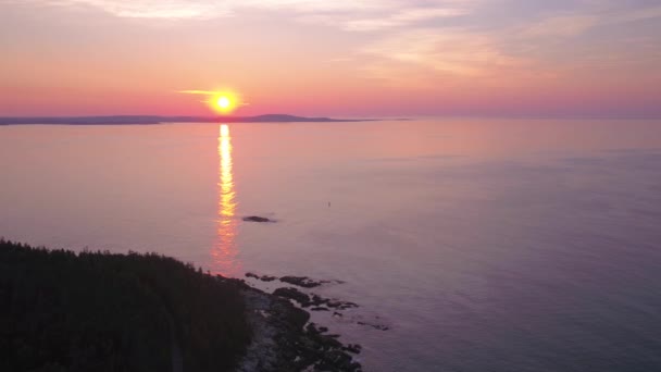 Parco Nazionale Aerial Maine Acadia All Alba — Video Stock