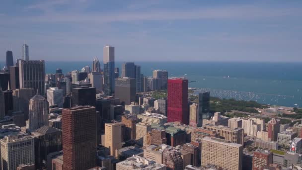 Video Aereo Del Centro Chicago Una Giornata Sole — Video Stock