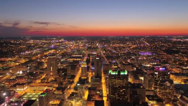 Vídeo Aéreo Del Centro Louis Atardecer — Vídeos de Stock