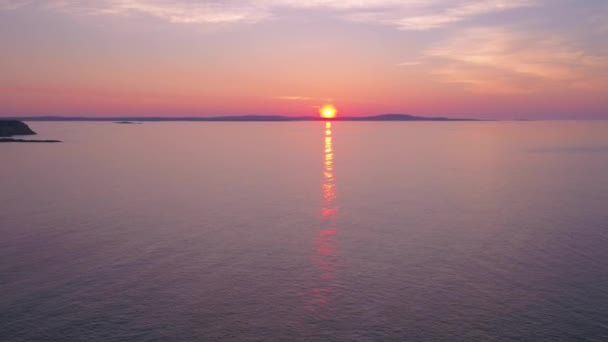 Parque Nacional Aerial Maine Acadia Amanecer — Vídeo de stock