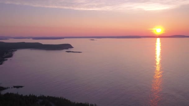 Parque Nacional Maine Acadia Aéreo Nascer Sol — Vídeo de Stock