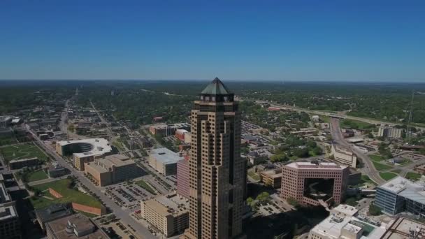Aerial Video Des Moines Iowa — Stockvideo