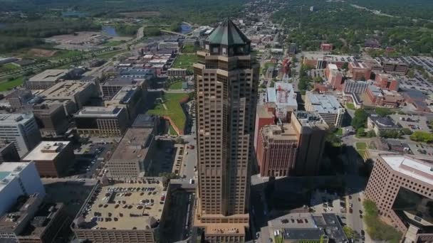 Letecké Video Města Des Moines Iowě — Stock video