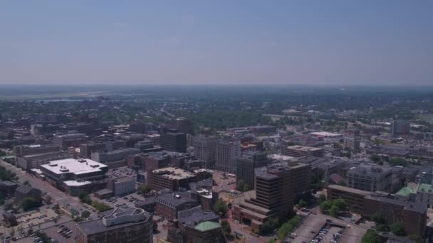 Légi Videó Belvárosi Portland Egy Napsütéses Napon — Stock videók