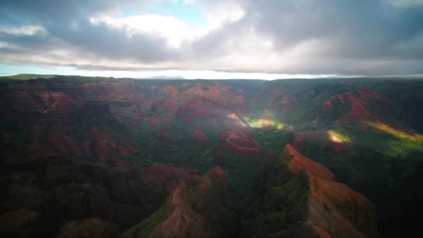 Εναέρια Χαβάη Kauai Φαραγγιού Waimea — Αρχείο Βίντεο