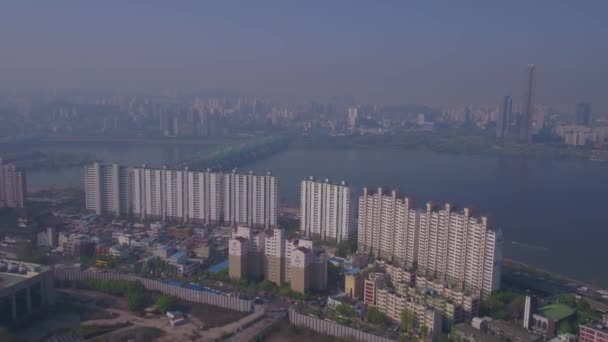 Aerial Video Yongsan Område Seoul Korea — Stockvideo