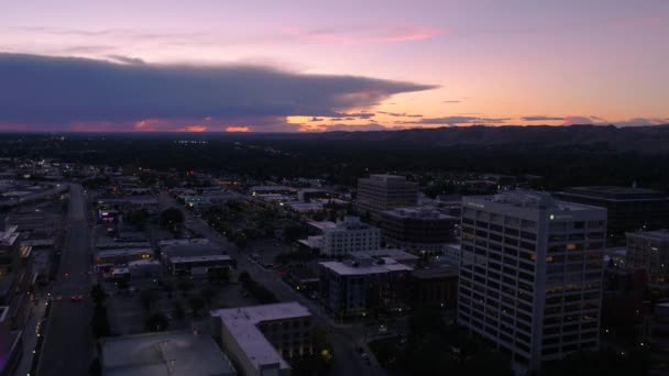 Vidéo Aérienne Centre Ville Boise Coucher Soleil — Video