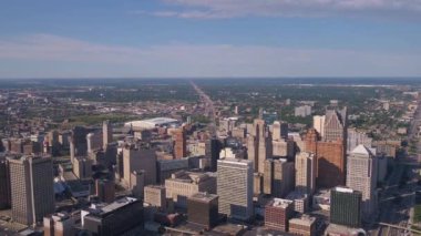 Şehir Detroit güneşli bir hava video.