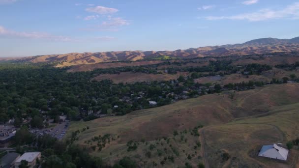 Εναέρια Idaho Κέντρο Της Boise Πόλη Μια Ηλιόλουστη Ημέρα — Αρχείο Βίντεο