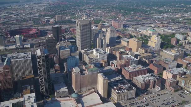 Vídeo Aéreo Del Centro Louis Día Soleado — Vídeos de Stock