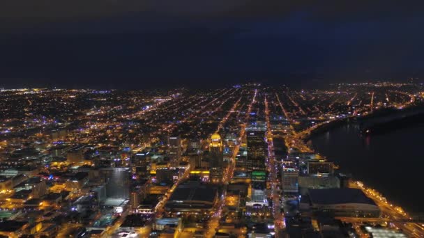 Vidéo Aérienne Centre Ville Louisville Nuit — Video