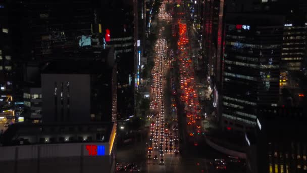 晚上在首尔江南区的空中视频 — 图库视频影像