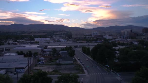 博伊西市中心的空中爱达荷州在一个晴朗的日子 — 图库视频影像