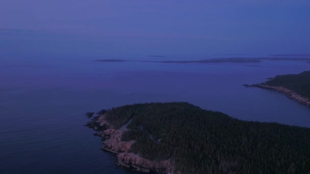 Anténa Maine Acadia National Park Při Východu Slunce — Stock video