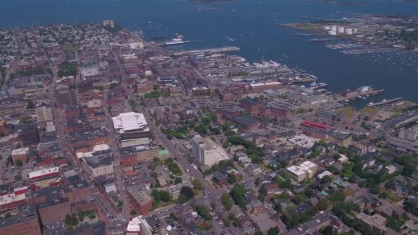 Luchtfoto Video Van Het Centrum Van Portland Een Zonnige Dag — Stockvideo