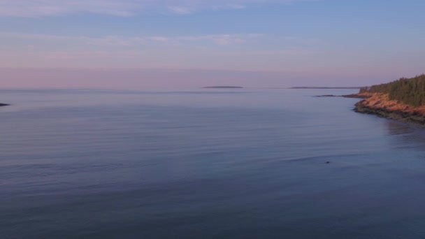 Anténa Maine Acadia National Park Při Východu Slunce — Stock video