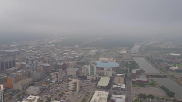 Aerial Kansas Centrum Miasta Wichita Wideo Stockowe