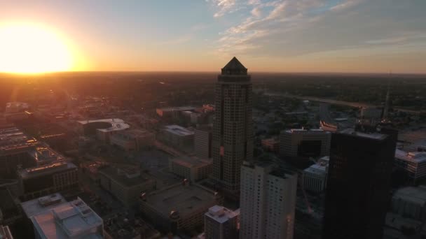 Vídeo Aéreo Cidade Des Moines Iowa — Vídeo de Stock