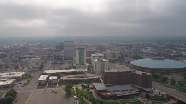 Aerial Kansas Centrum Miasta Wichita Klip Wideo