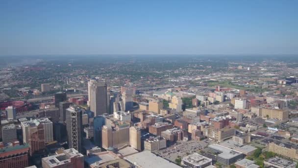 Vídeo Aéreo Del Centro Louis Día Soleado — Vídeos de Stock