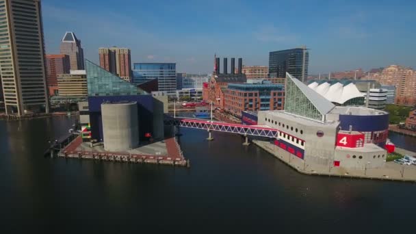 Luchtfoto Video Van Baltimore Maryland — Stockvideo