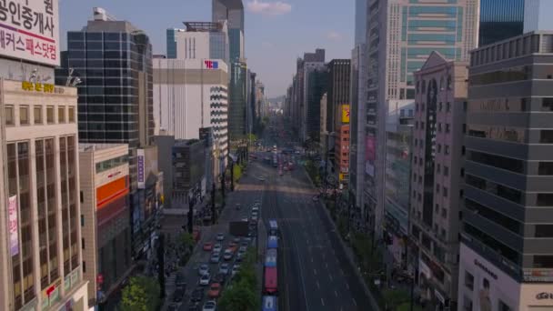 Luftbild Gangnam District Seoul Einem Sonnigen Tag — Stockvideo