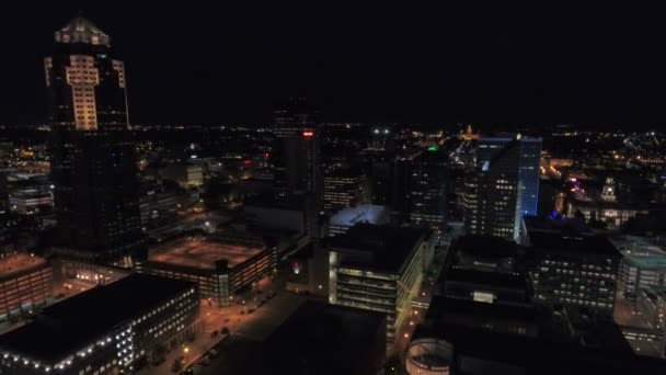 Luchtfoto Video Van Des Moines Stad Iowa — Stockvideo