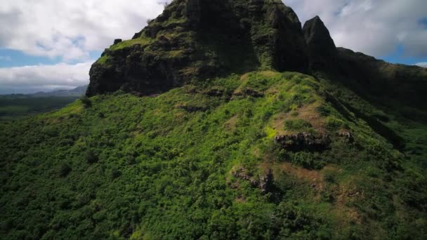 Havaí Aéreo Kauai Anahola Montanhas — Vídeo de Stock