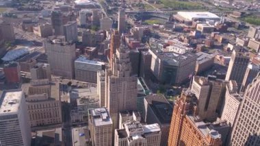 Şehir Detroit güneşli bir hava video.